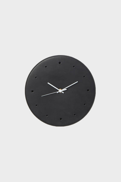 Hender Scheme Leather Clock | Black | Canoe Club