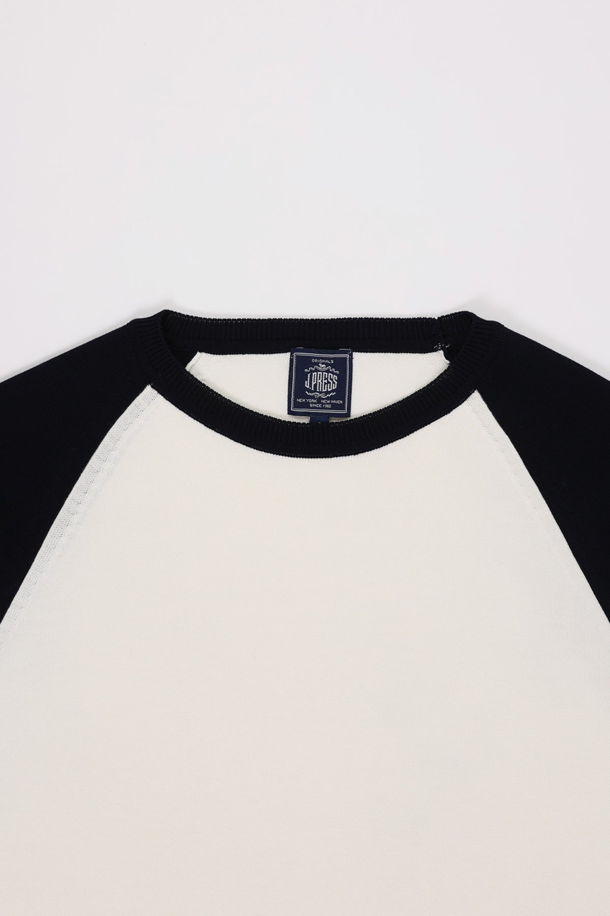 J. Press - Baseball Sweater - White/Navy - Canoe Club