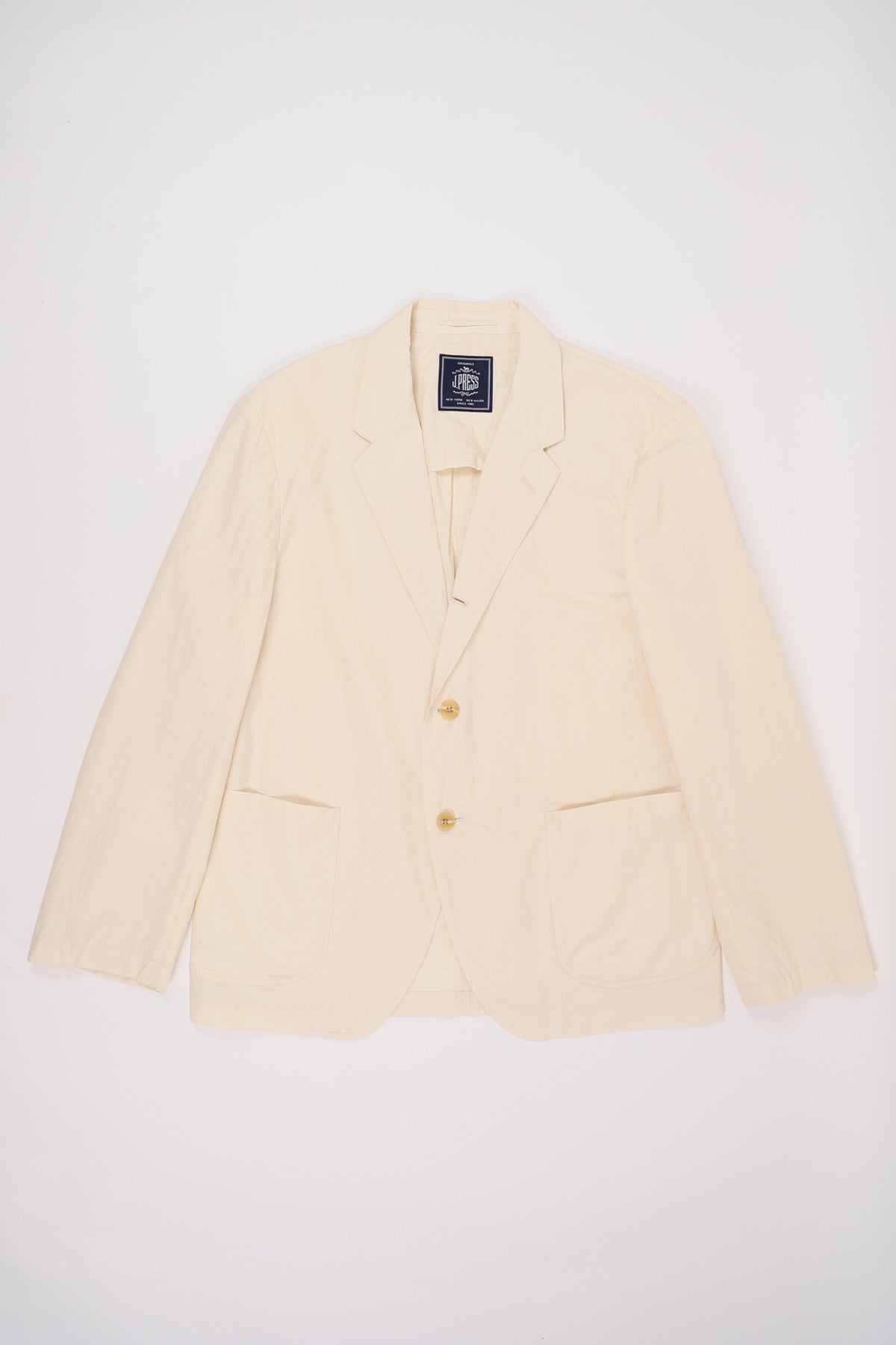 J. Press - Cotton Nidom Bio Dye 3 Button Old Fit Jacket - Ivory - Canoe Club
