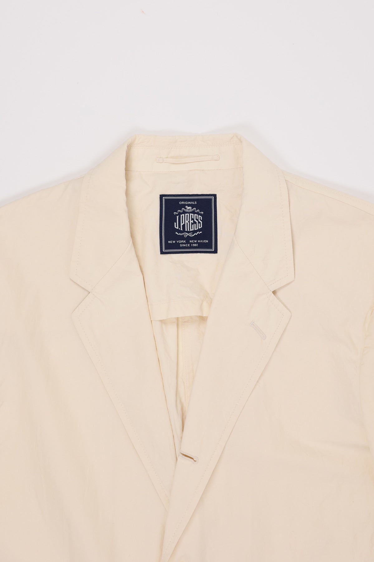 J. Press - Cotton Nidom Bio Dye 3 Button Old Fit Jacket - Ivory - Canoe Club