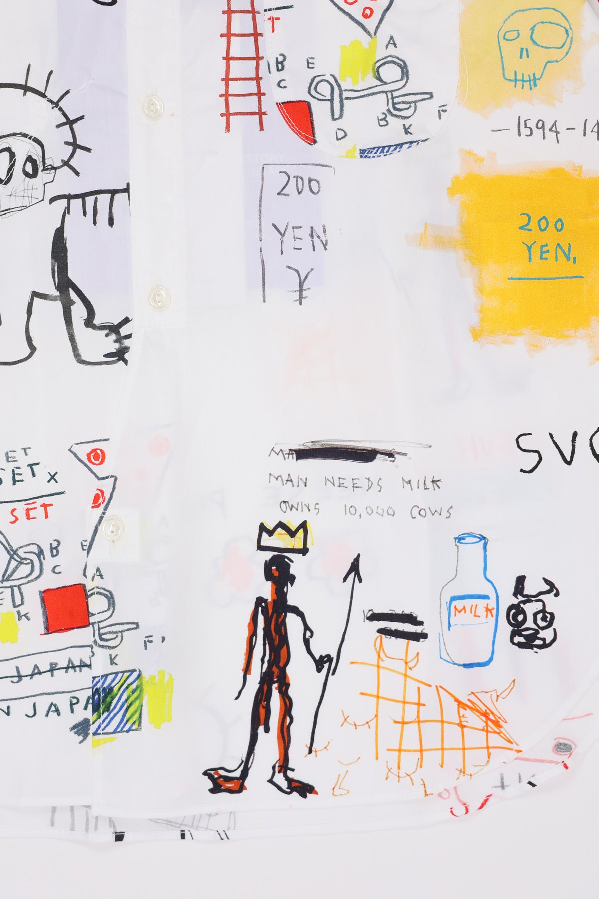 Junya Watanabe - Basquiat Wide Fit Cotton Shirt - White - Canoe Club
