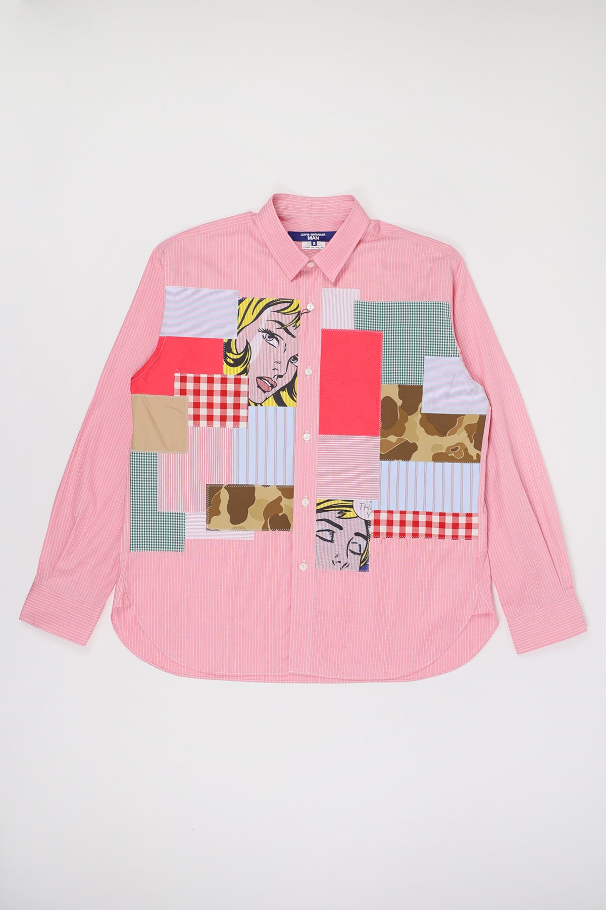 Junya Watanabe - Roy Lichtenstein Cotton Patchwork Shirt - Pink/White - Canoe Club