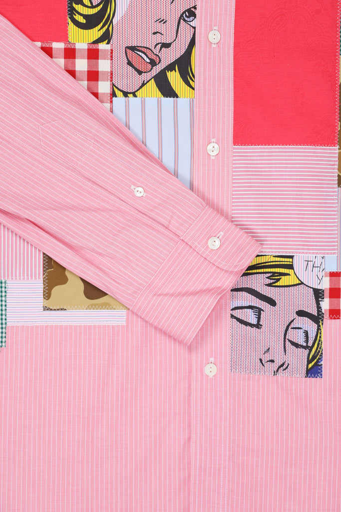 Junya Watanabe - Roy Lichtenstein Cotton Patchwork Shirt - Pink/White - Canoe Club