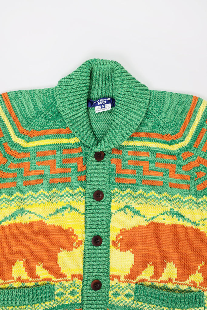 Junya Watanabe - Tribal Knit Sweater - Green/Yellow - Canoe Club