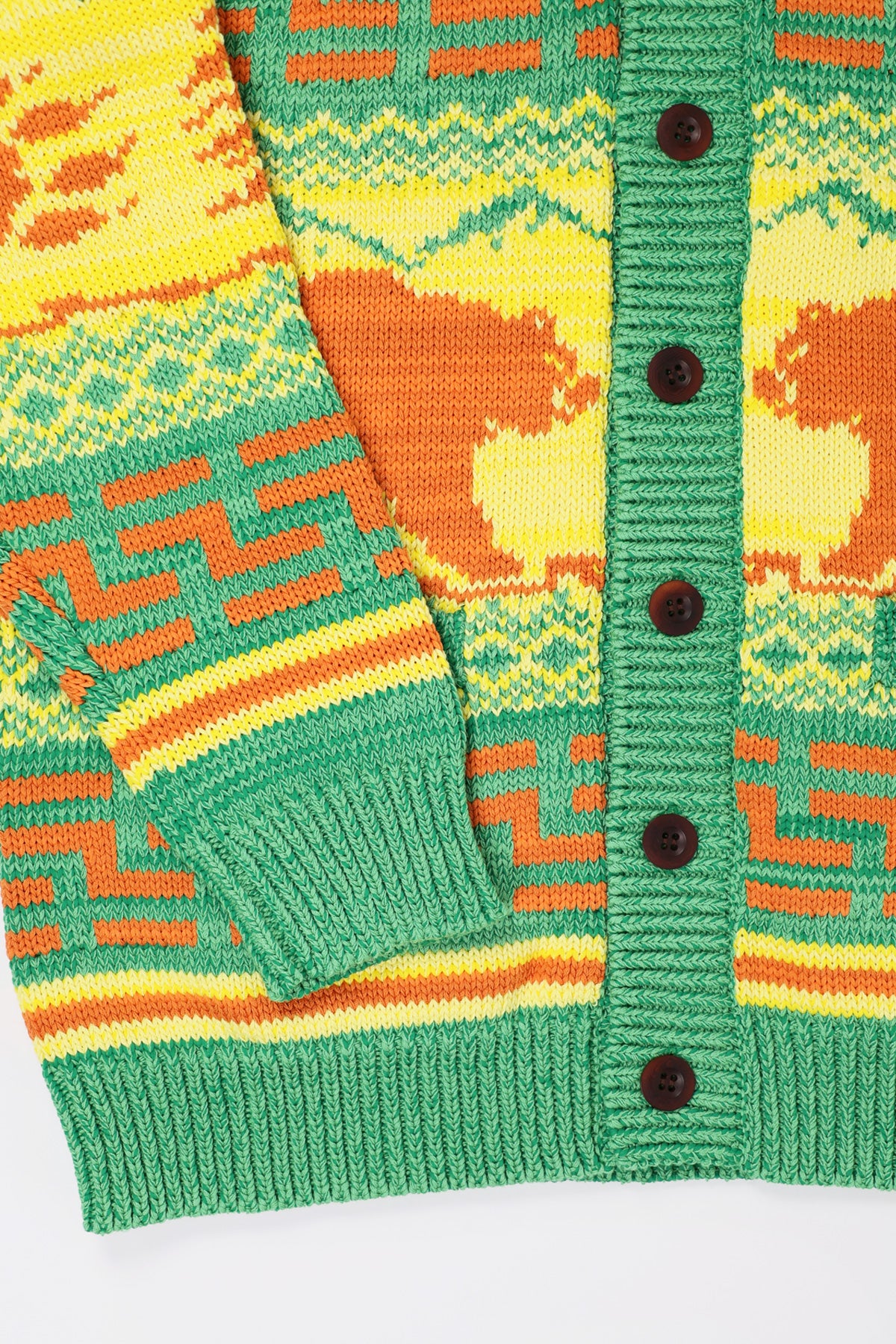 Junya Watanabe - Tribal Knit Sweater - Green/Yellow - Canoe Club