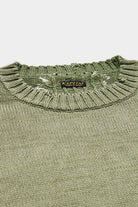 Kapital - 5G Cotton Knit BONE Crew Sweater - Khaki - Canoe Club