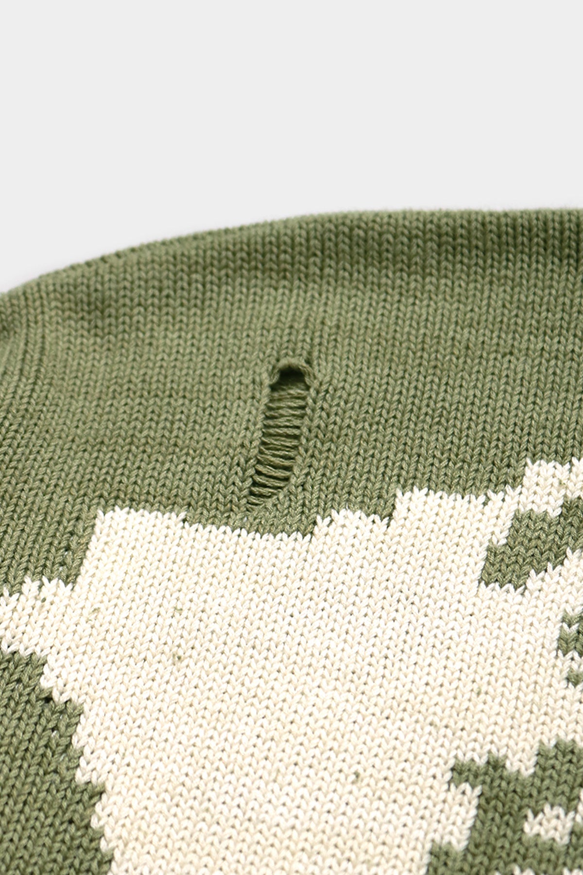 Kapital - 5G Cotton Knit BONE Crew Sweater - Khaki - Canoe Club