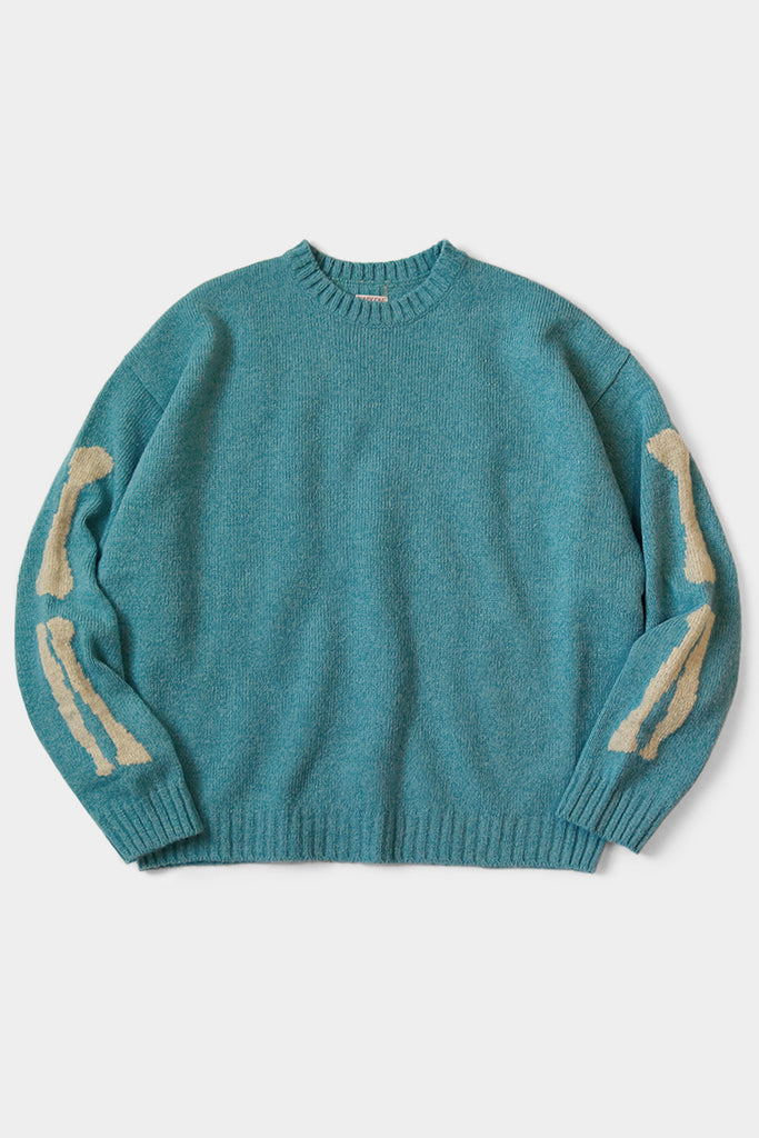 Kapital - 5G Wool BONE Crew Sweater - Sax - Canoe Club