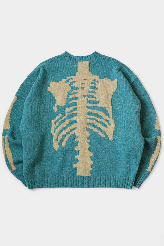 Kapital - 5G Wool BONE Crew Sweater - Sax - Canoe Club