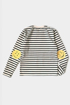 Kapital - Stripe Jersey Crew Long Sleeve T (RAINBOWY Patch) - Black/Ecru - Canoe Club