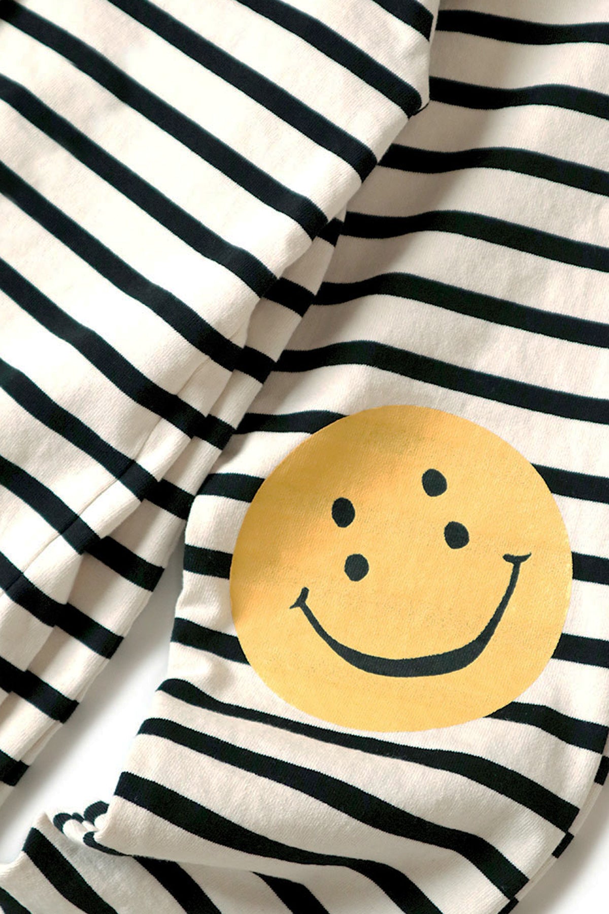 Kapital - Stripe Jersey Crew Long Sleeve T (RAINBOWY Patch) - Black/Ecru - Canoe Club