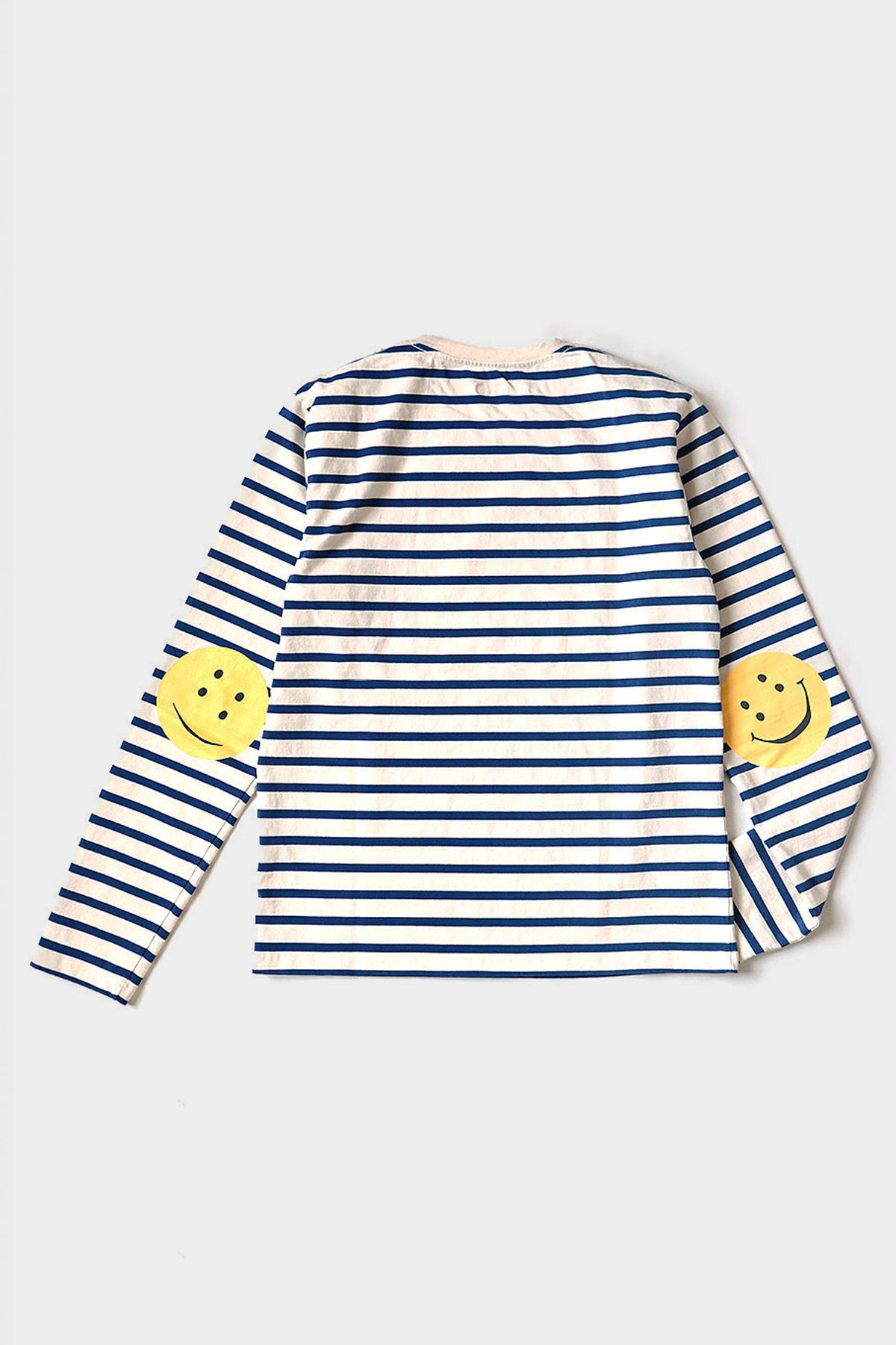 Kapital - Stripe Jersey Crew Long Sleeve T (RAINBOWY Patch) - Ecru/Blue - Canoe Club