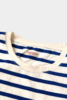 Kapital - Stripe Jersey Crew Long Sleeve T (RAINBOWY Patch) - Ecru/Blue - Canoe Club