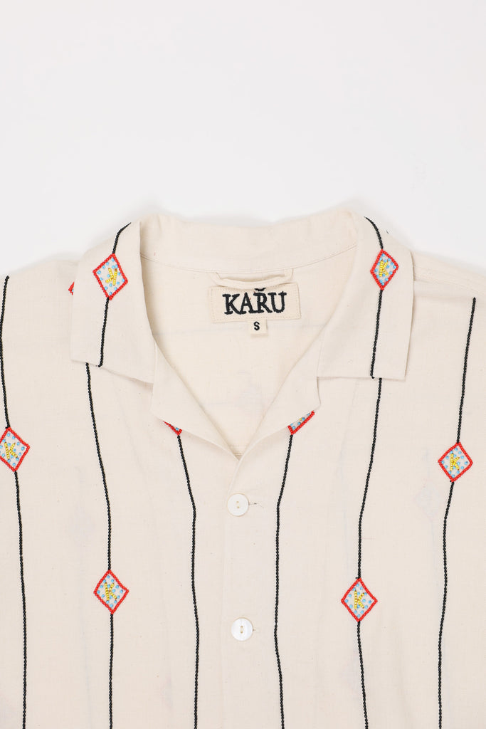 Karu Research - Beaded Camp Shirt - Ecru - Canoe Club