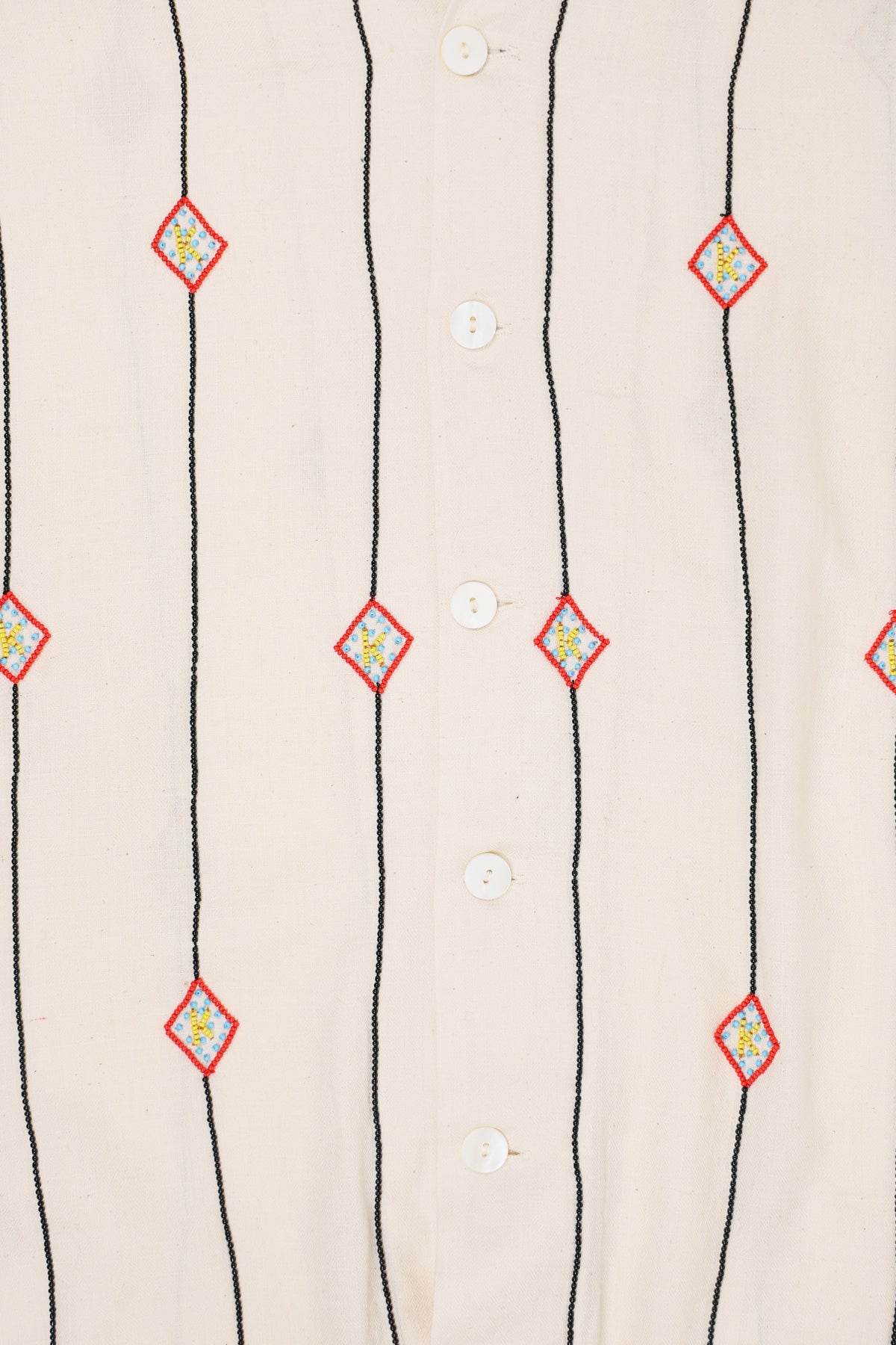 Karu Research - Beaded Camp Shirt - Ecru - Canoe Club