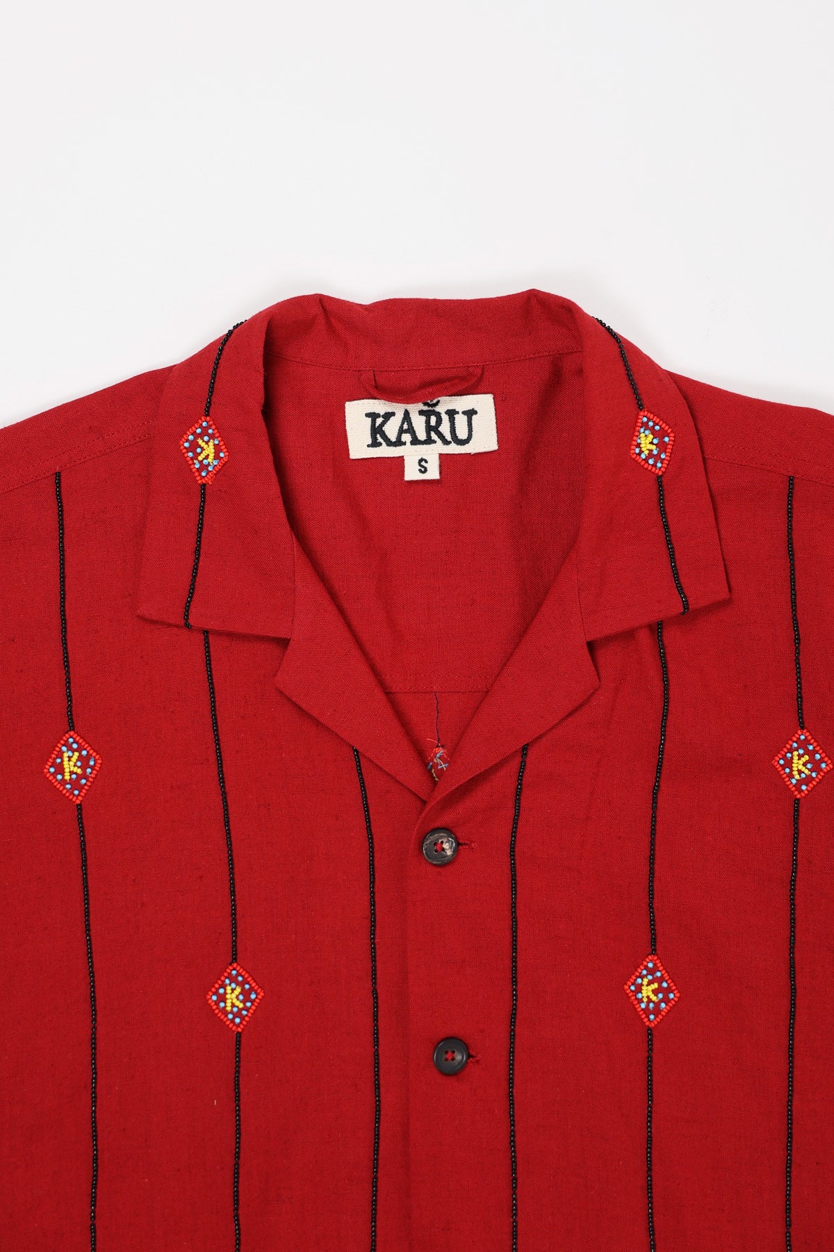 Karu Research - Beaded Camp Shirt - Red - Canoe Club