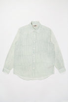 Karu Research - Block Printed Striped Shirt - White/Aquamarine - Canoe Club
