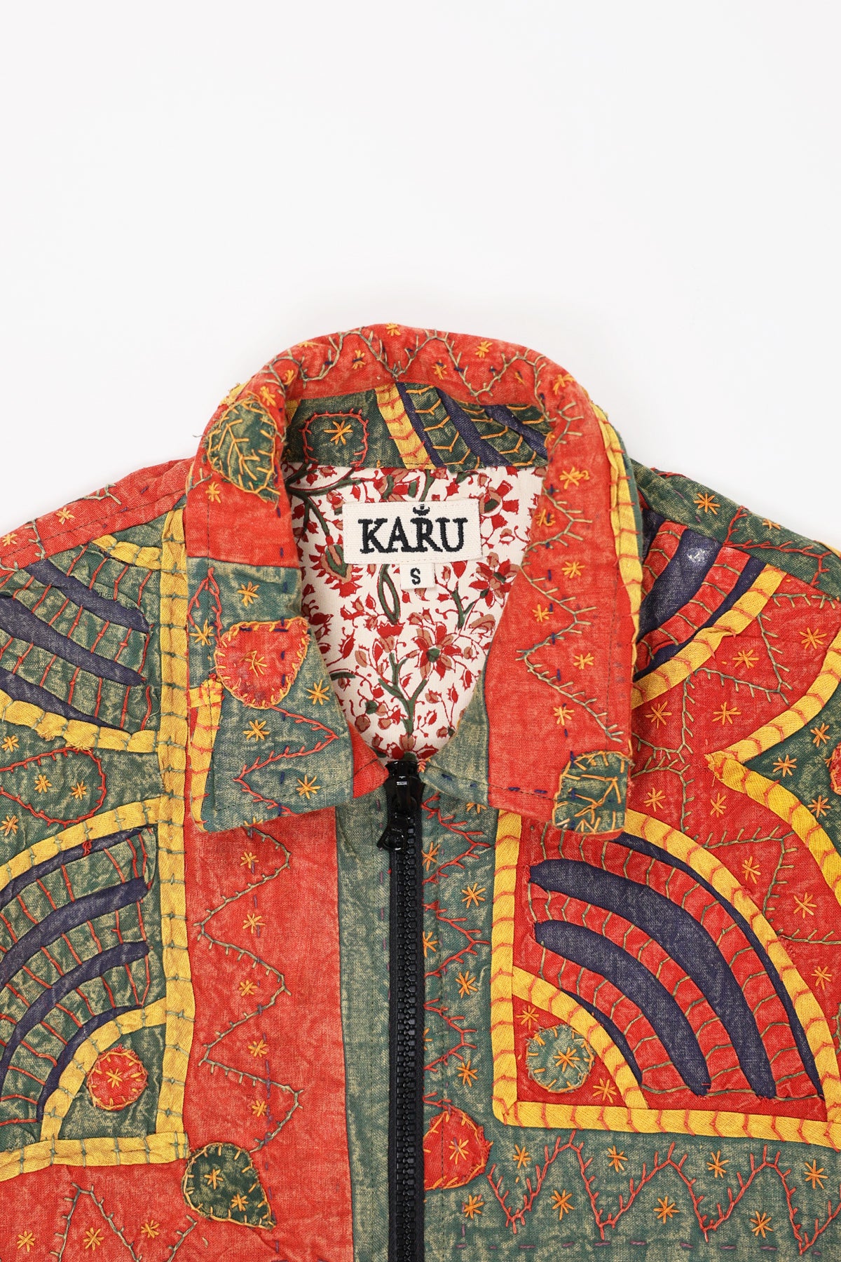 。*様 KARU RESEARCH CROPPED JACKET Kartik Research Blue Kantha Cropped Jacket Kartik Research