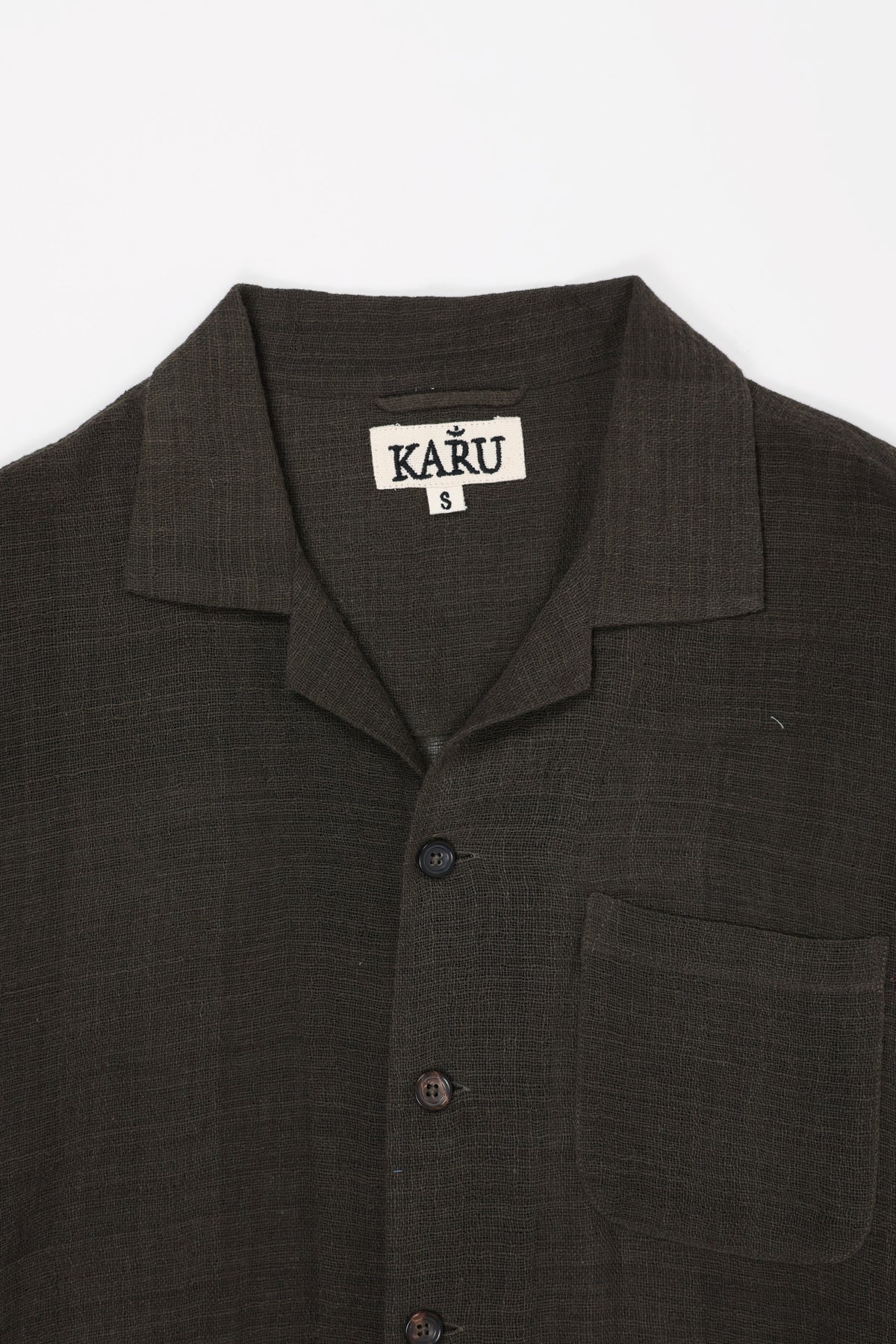 Karu Research - Selvedge Camp Shirt - Brown - Canoe Club