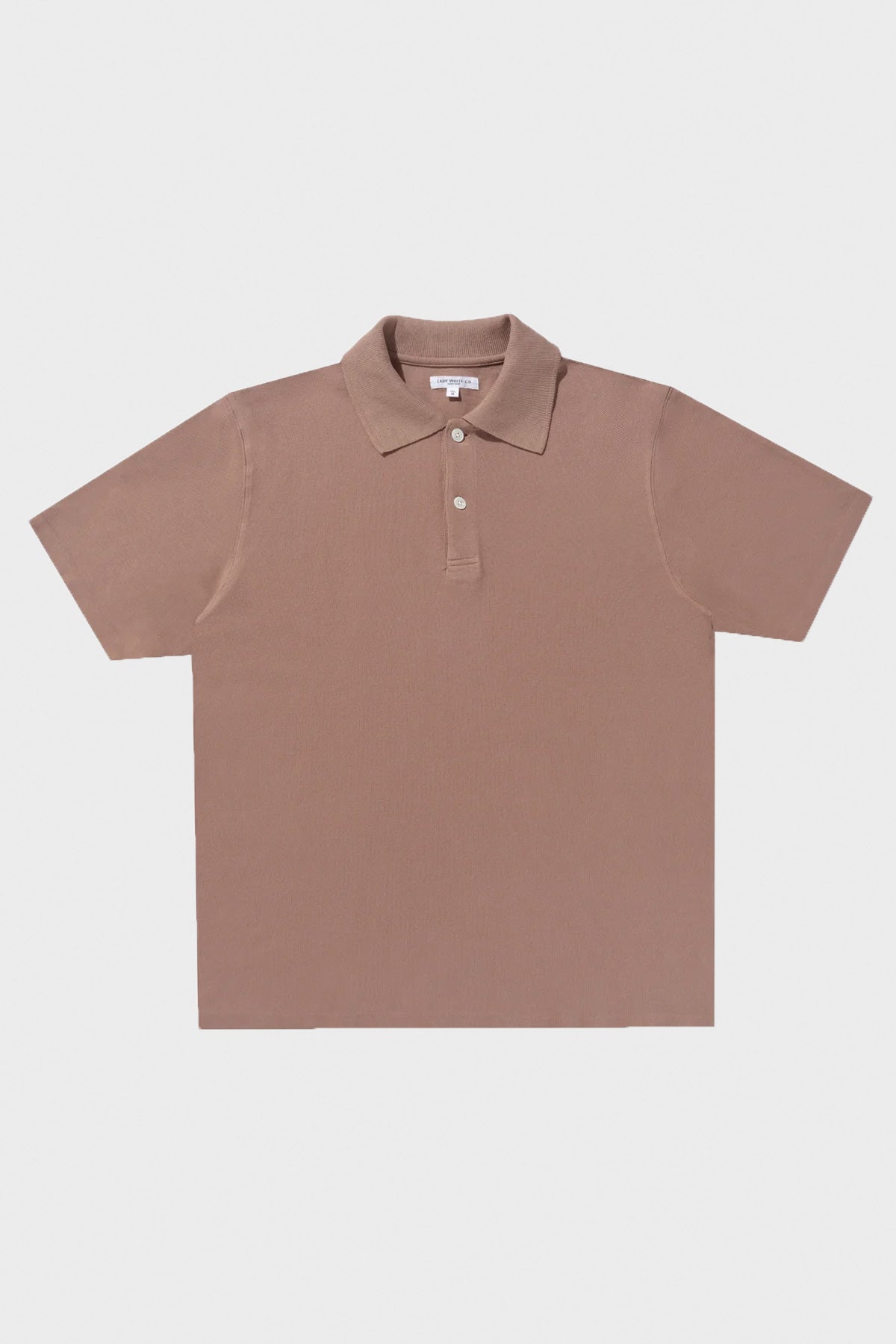 S/S Two-Button Polo - Dried Rose