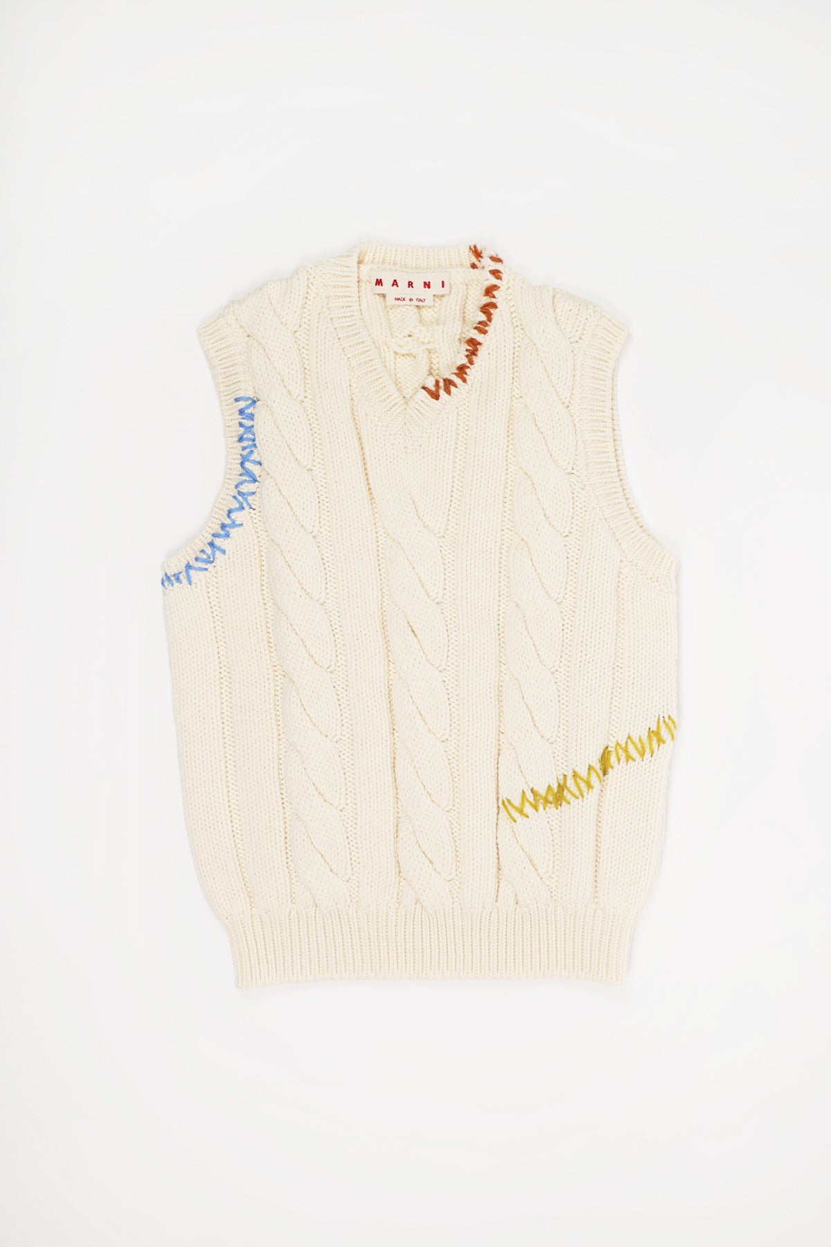 Cable-Knit Vest - White