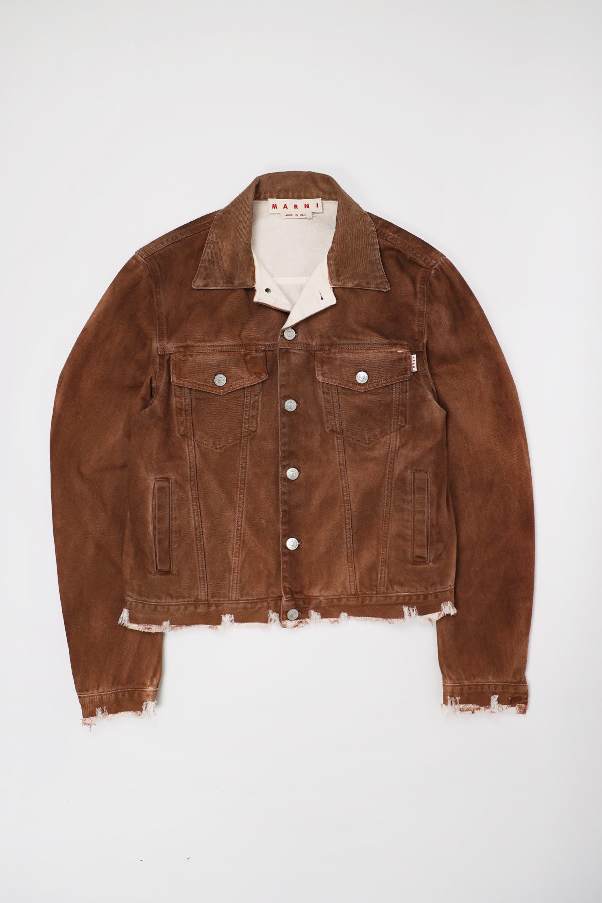 Marni - Distressed Denim Jacket - Brown Garment Dye - Canoe Club