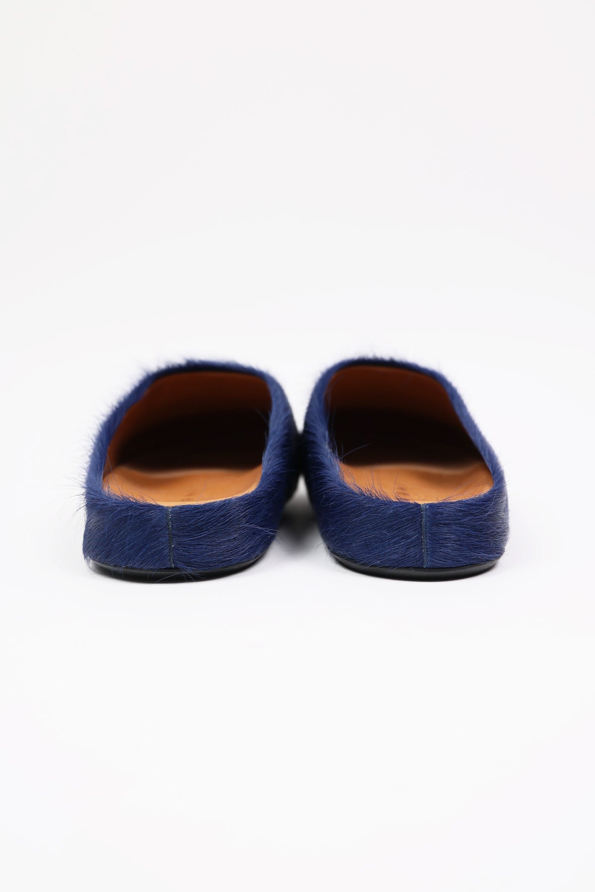 Marni - Fussbett Sabot - Navy Long Hair - Canoe Club