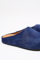 Marni - Fussbett Sabot - Navy Long Hair - Canoe Club