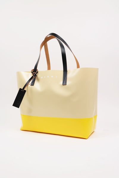 Marni Tribeca Shopping Bag | Yellow/White | Canoe Club