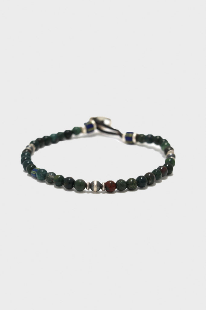 Mikia - Bloodstone and Sterling Silver Bracelet - 4mm Stones - Canoe Club