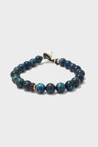 Mikia - Chrysocolla/Glass Bracelet with Puka Shell Button - Canoe Club