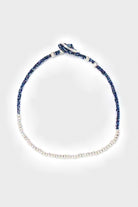 Mikia - Indigo White Bead Bracelet - Sterling Silver - Canoe Club