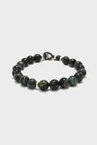 Mikia - Kambaba Jasper/Glass Bracelet with Puka Shell Button - Canoe Club