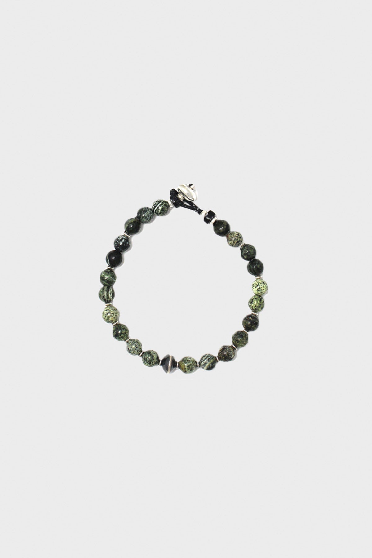 Mikia - Serpentine and Sterling Silver Bracelet - 6mm Stones - Canoe Club