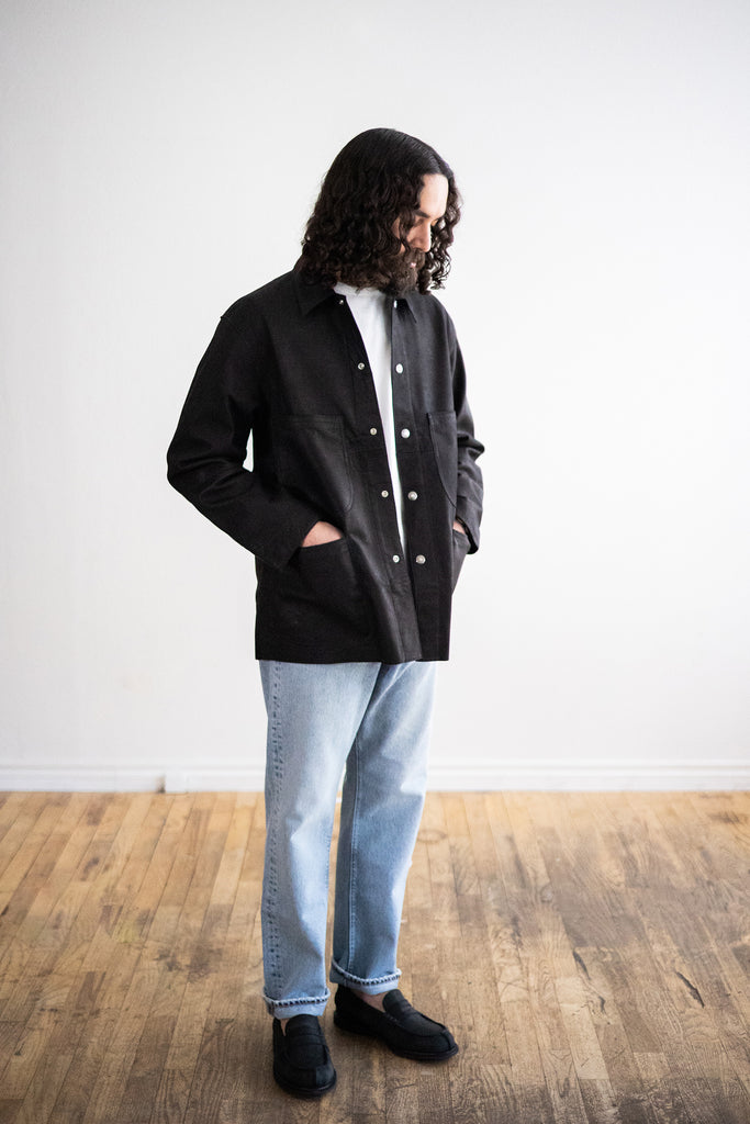 orSlow - Leather Utility Coverall - Black - Canoe Club