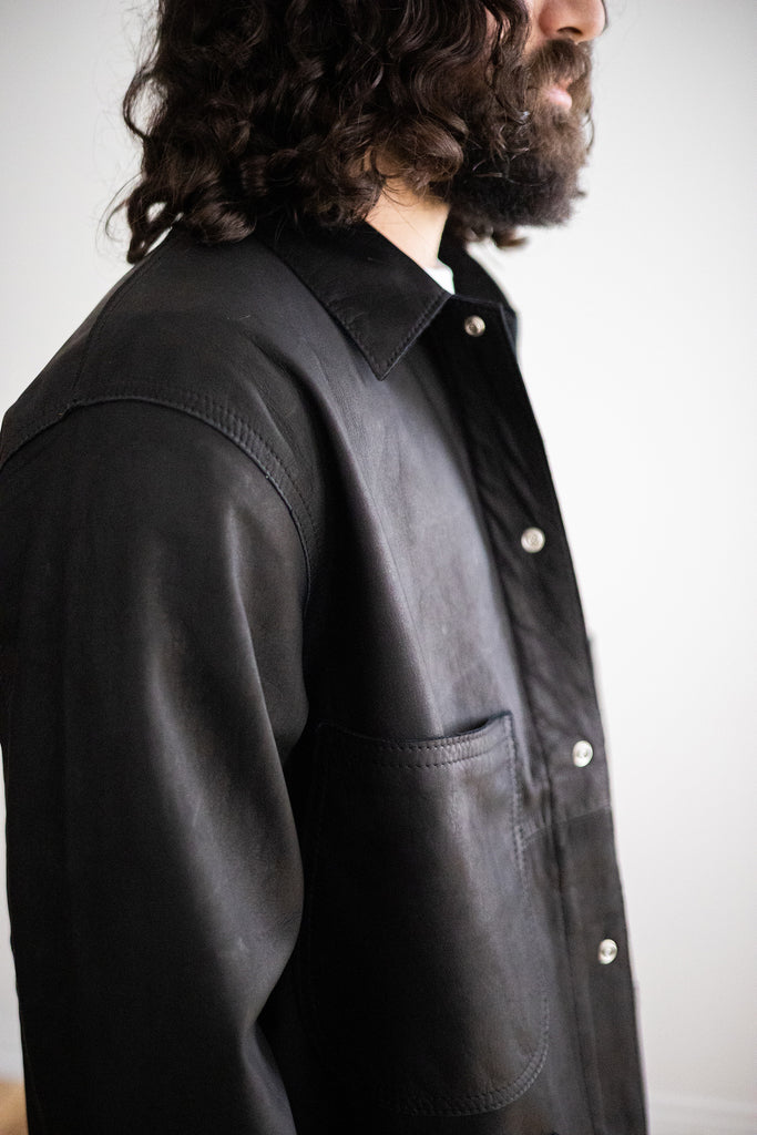 orSlow - Leather Utility Coverall - Black - Canoe Club