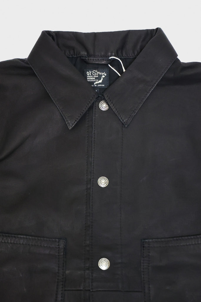 orSlow - Leather Utility Coverall - Black - Canoe Club