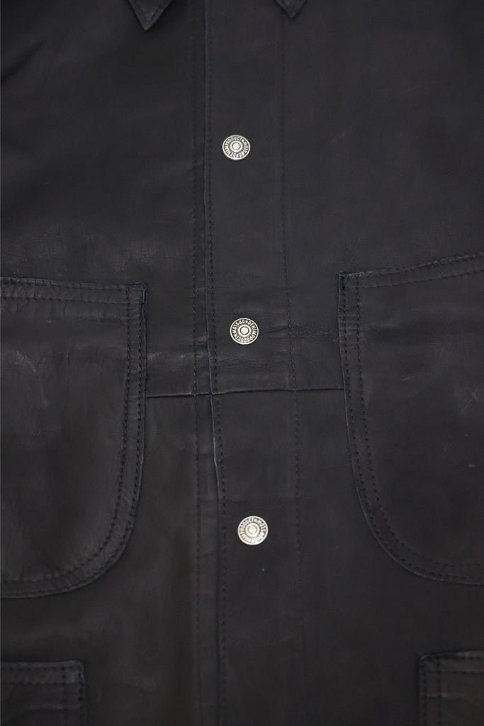 orSlow - Leather Utility Coverall - Black - Canoe Club