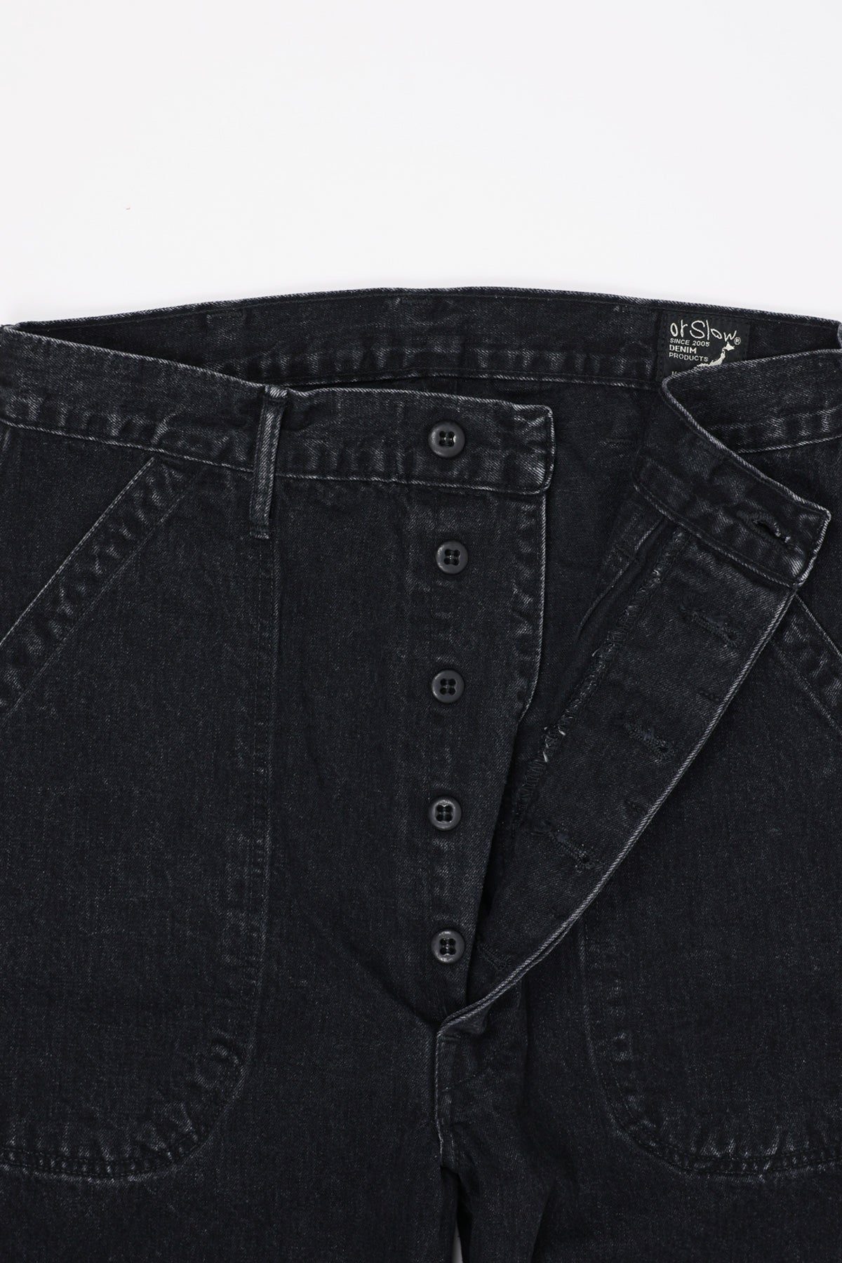 OrSlow US Navy Utility Denim Pants | Black Denim Stone | Canoe Club