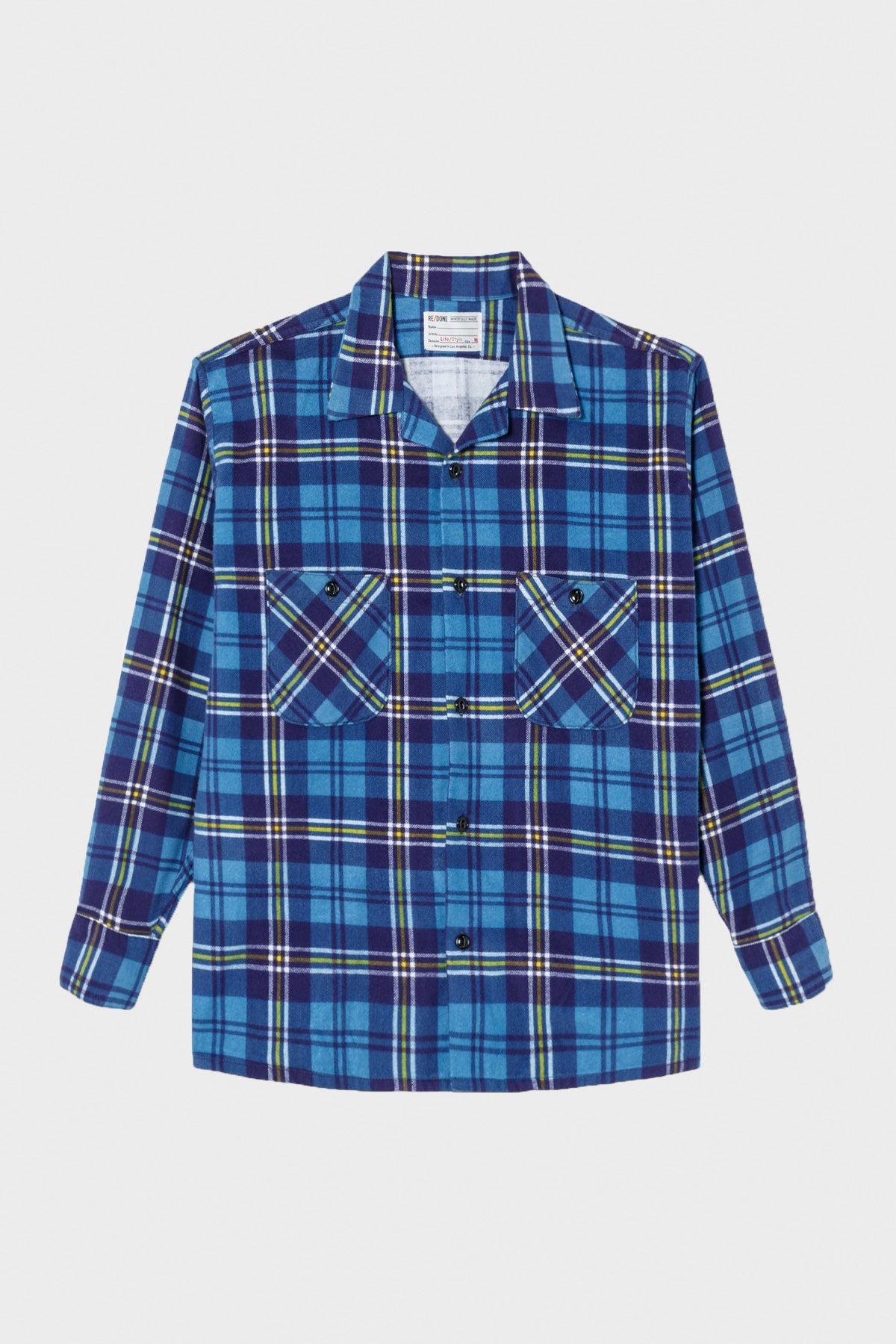 RE/DONE - 50s Plaid Straight Bottom Shirt - Navy/Blue - Canoe Club