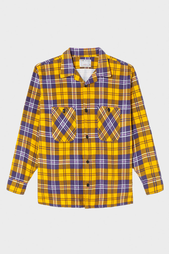 RE/DONE - 50s Plaid Straight Bottom Shirt - Yellow/Purple - Canoe Club