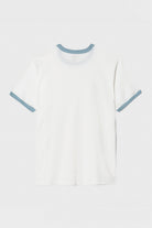 RE/DONE - Smiley Ringer Tee - Old White/Stone Blue - Canoe Club