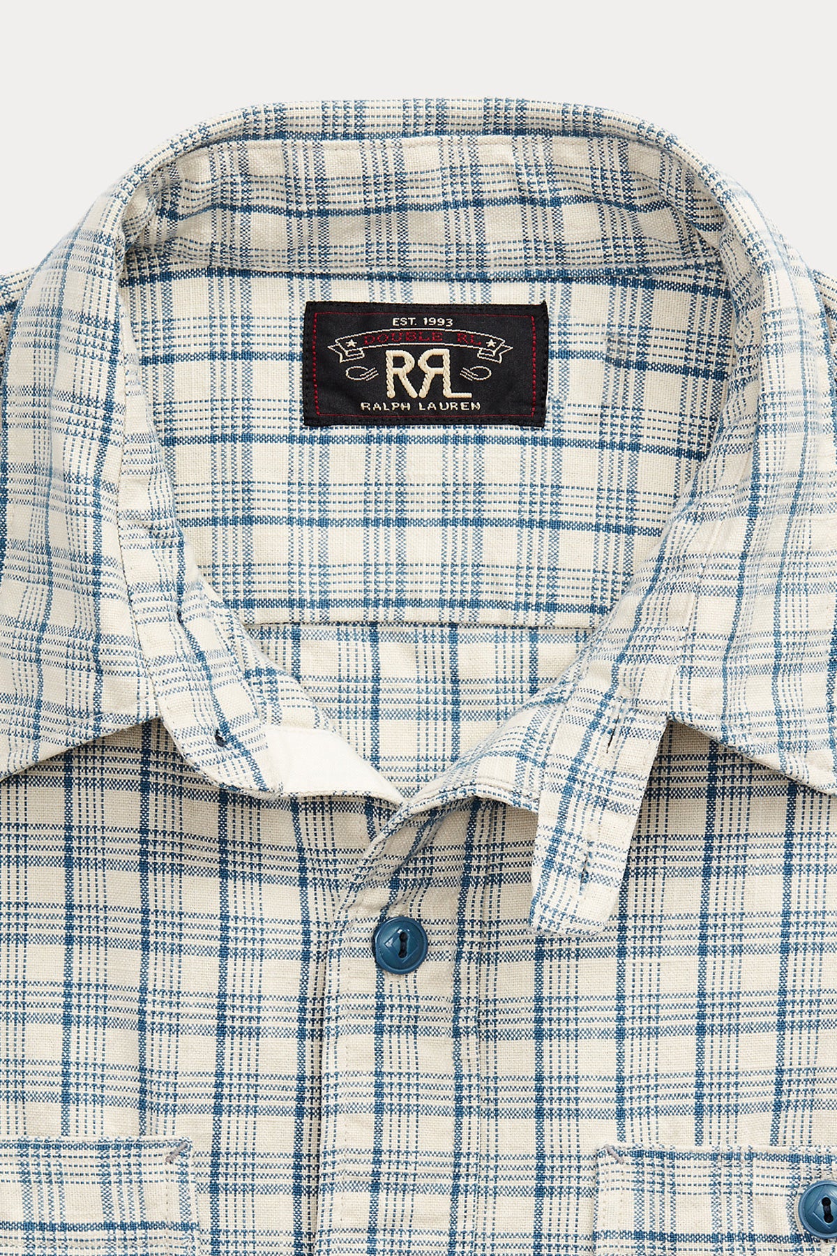 RRL - Alaska Western Shirt - Cream/Blue - Canoe Club