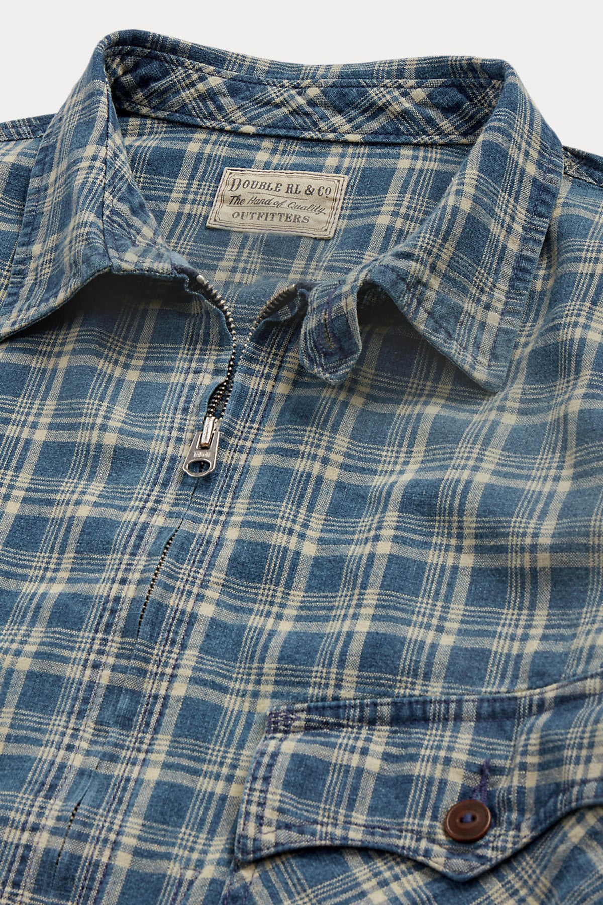 RRL - Indigo Checked Linen-Cotton Jacket - Indigo Multi - Canoe Club