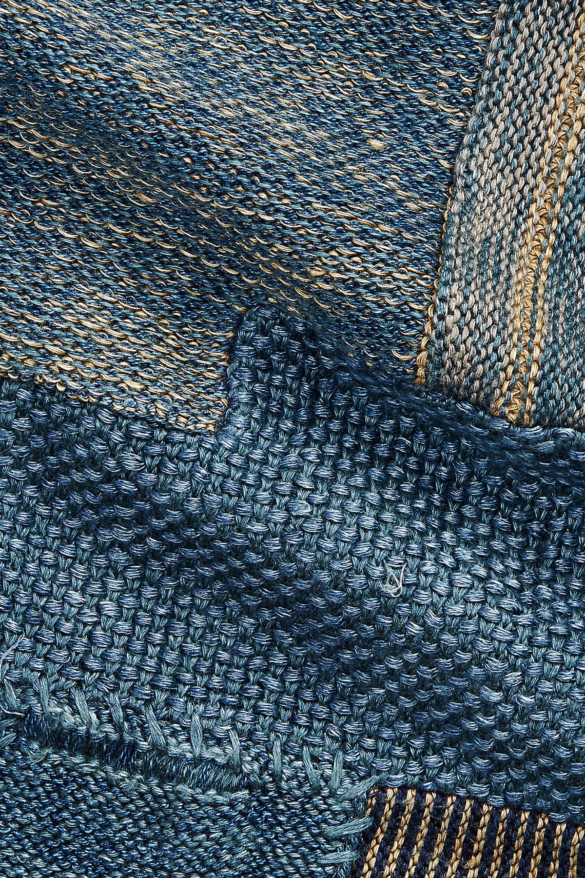 RRL - Indigo Patchwork Linen-Blend Cardigan - Indigo Multi - Canoe Club