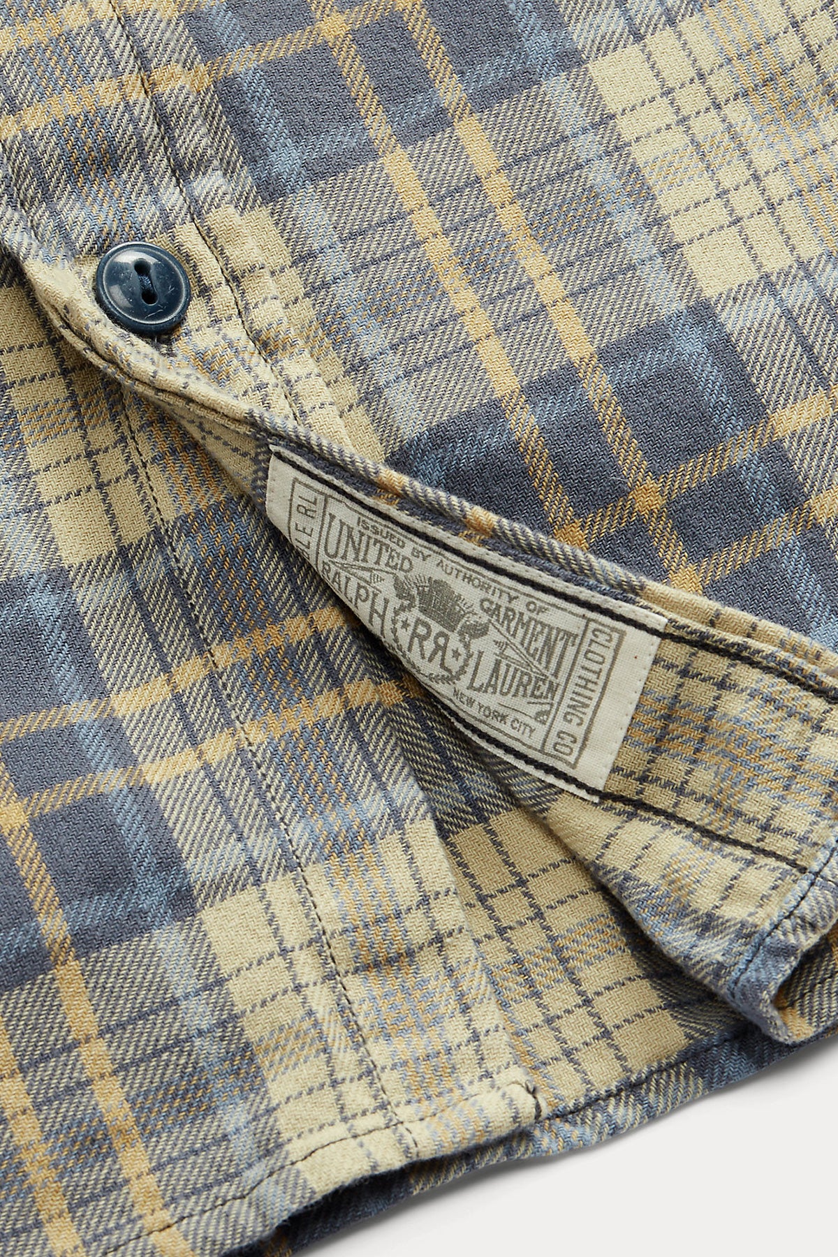 RRL - Plaid Twill Workshirt - Faded Blue/Yellow - Canoe Club