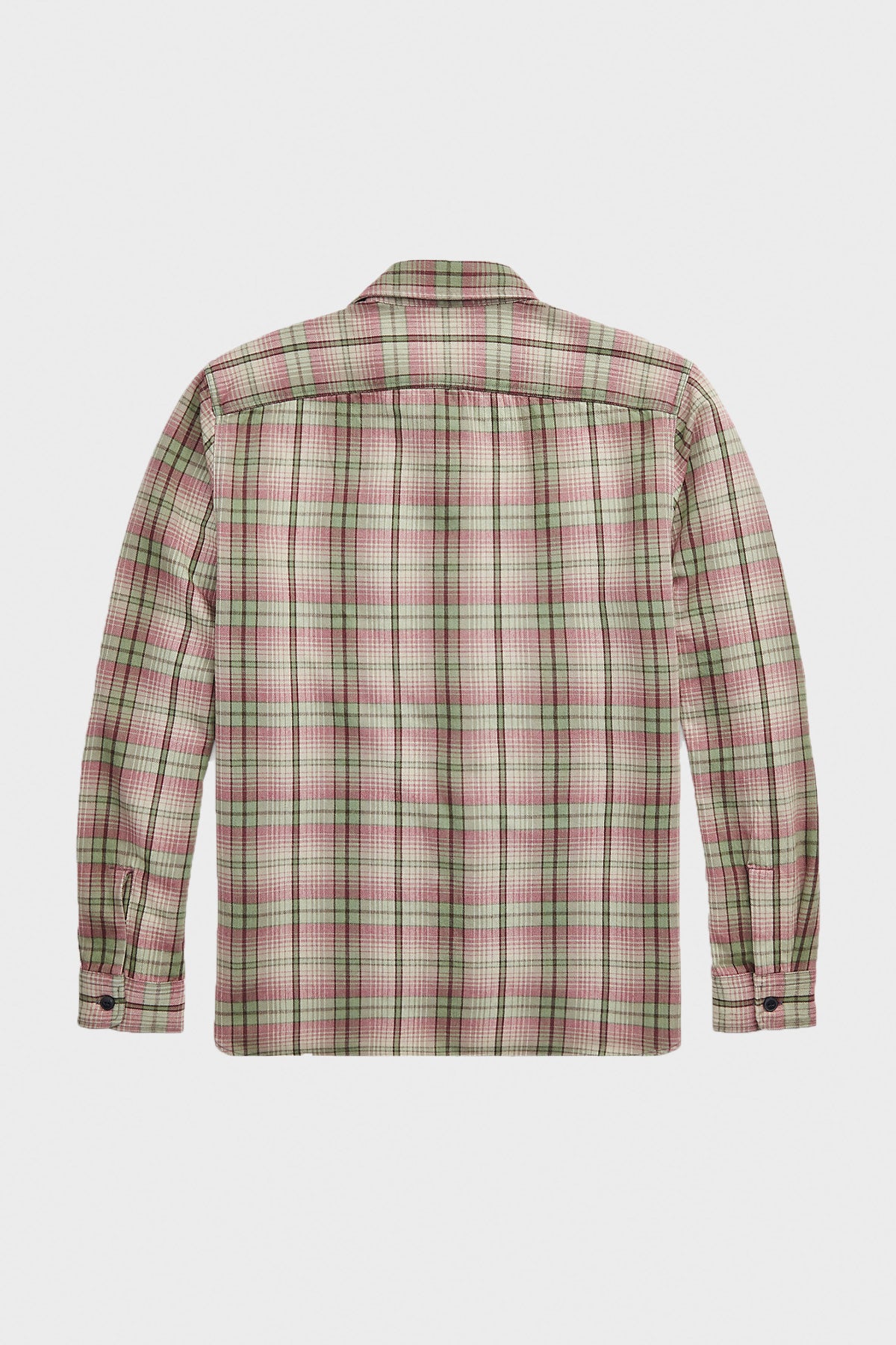 RRL - Plaid Twill Workshirt - Sage/Pink - Canoe Club