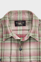 RRL - Plaid Twill Workshirt - Sage/Pink - Canoe Club