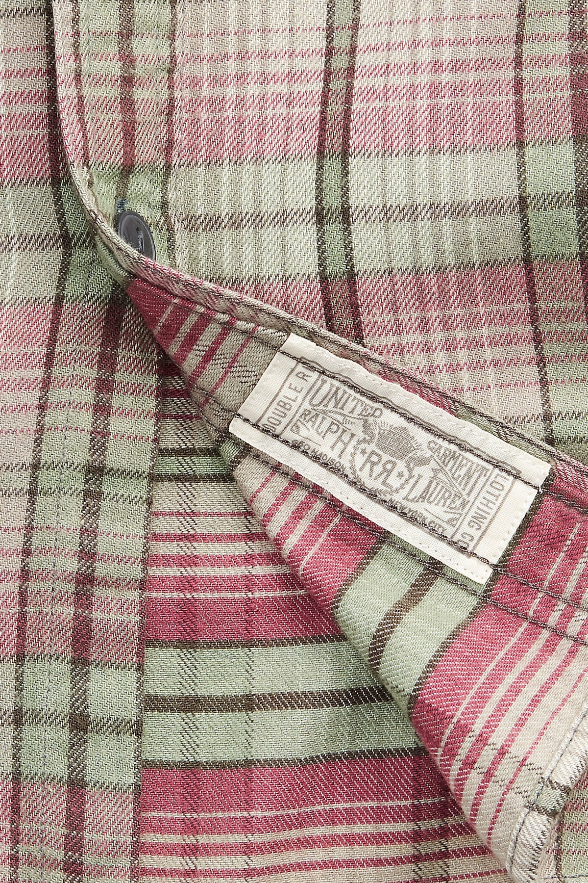 RRL - Plaid Twill Workshirt - Sage/Pink - Canoe Club