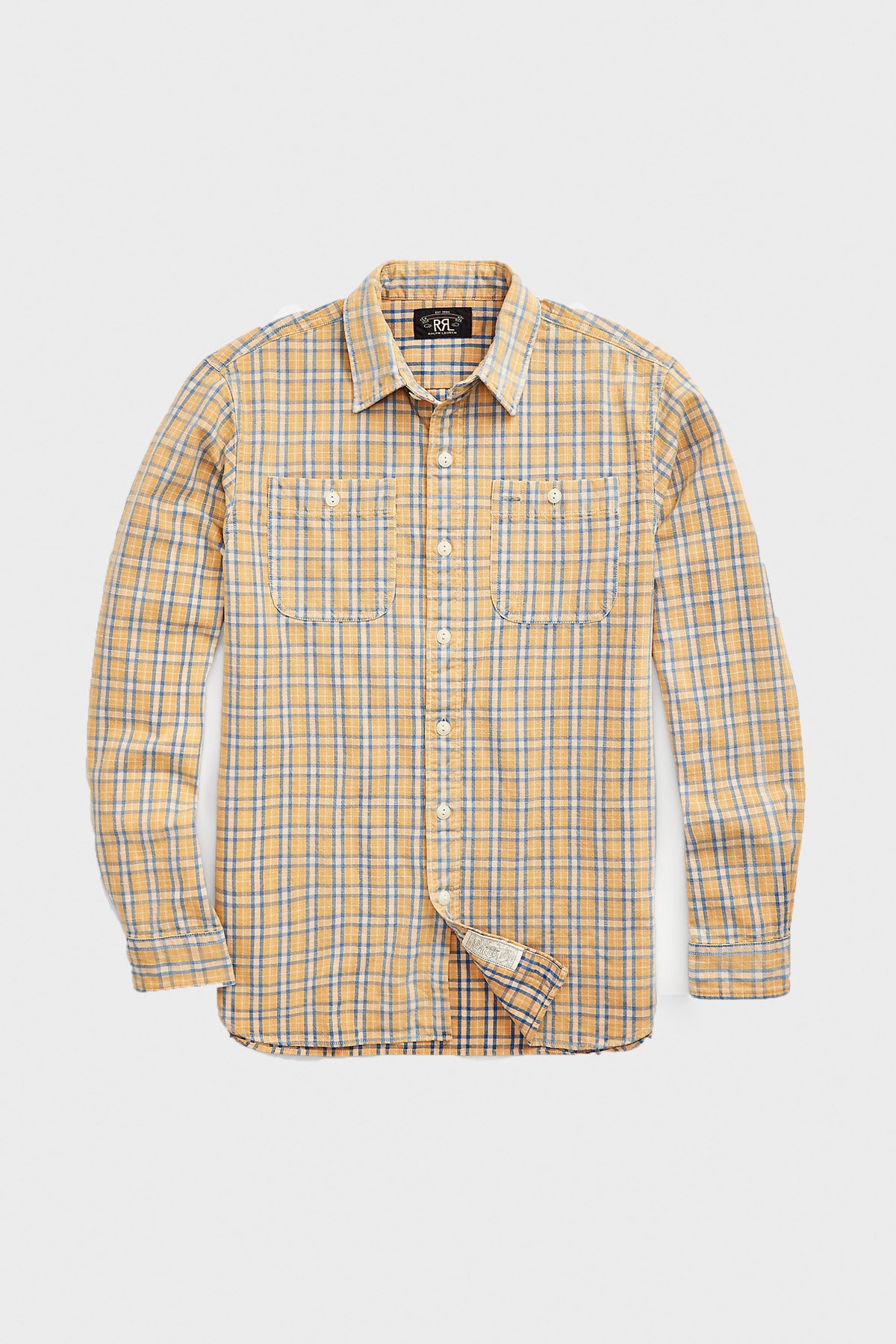RRL - Plaid Woven Workshirt - Tan/Indigo - Canoe Club